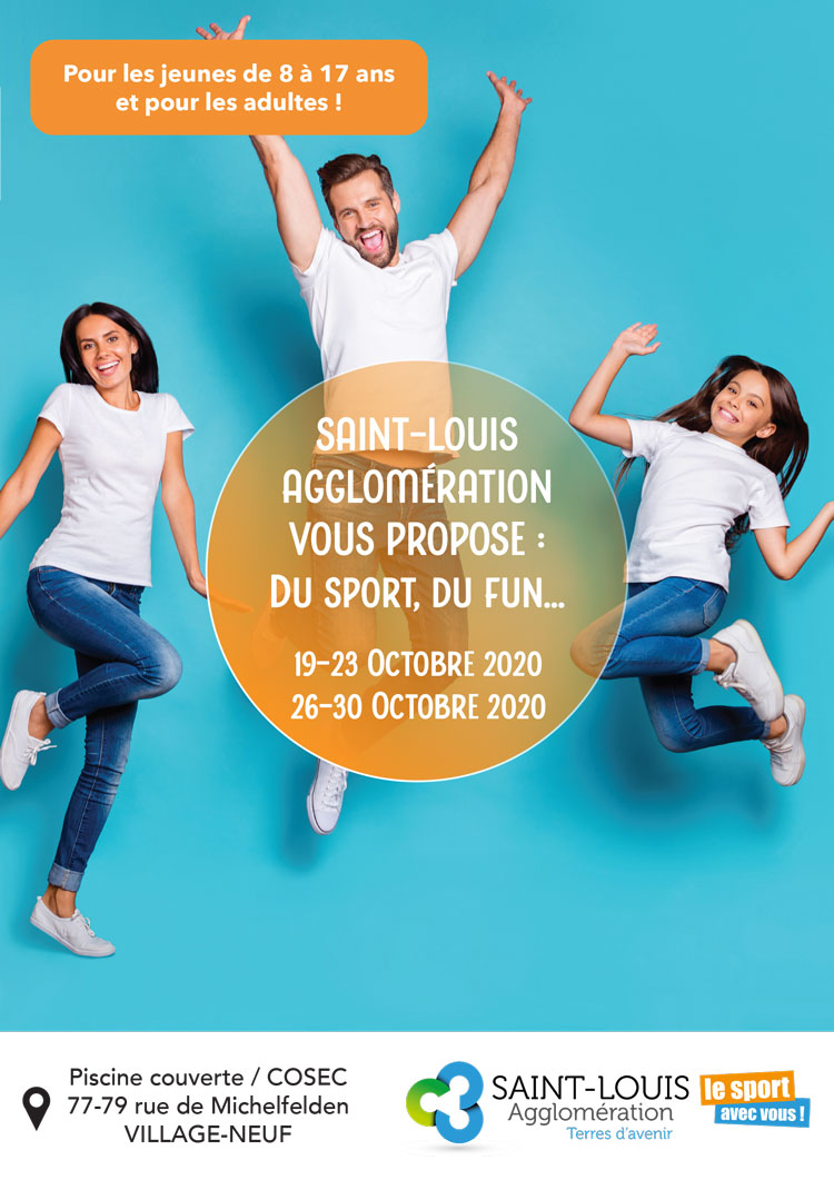 Animations sportives à la piscine couverte au COSEC de Village-Neuf pour les vacances de la Toussaint 2020