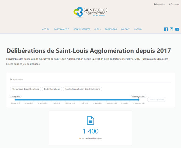 Délibérations de Saint-Louis Agglomération sur le portail Open Data