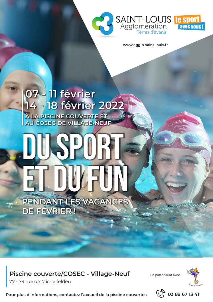 Animations sportives à la piscine couverte et au COSEC de Village-Neuf pour les vacances de février 2022